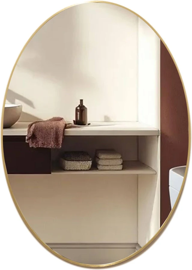 miroir rond doré